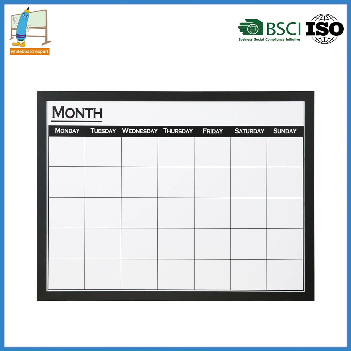 Magnetic Calendar Board, Dry Erase Board for Wall, Wall Mount White Board Calendar, Home or Office Decor for to-Do List