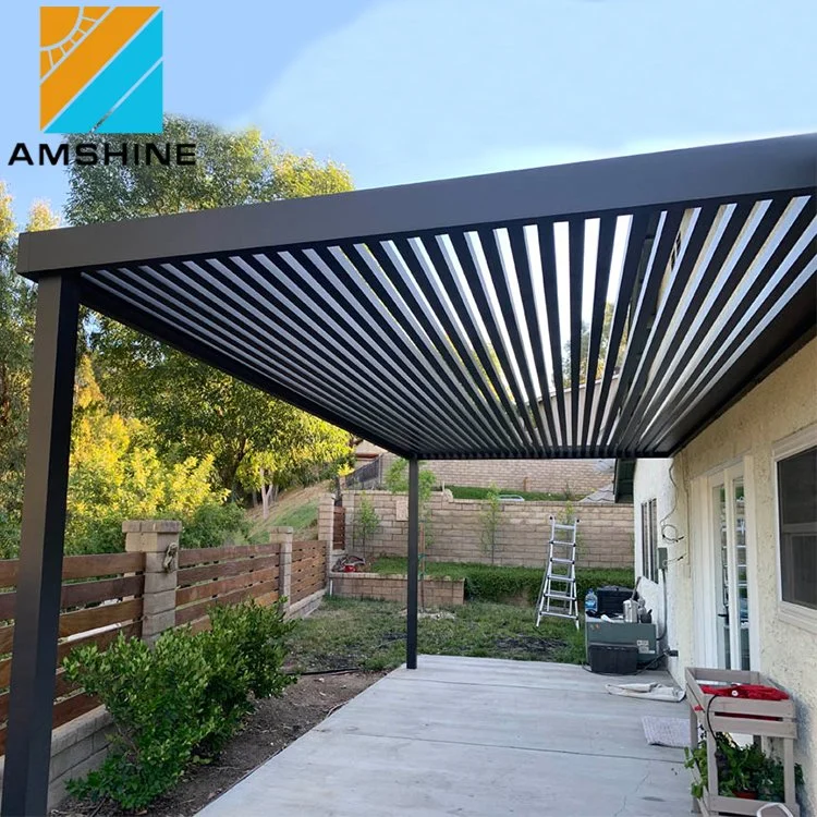 Outdoor Pavilion Courtyard Villa Garden Sunshade Modern Pergola Terrace Roof Aluminum Sunshine Room Bioclimatic Louver Roof Home Furniture