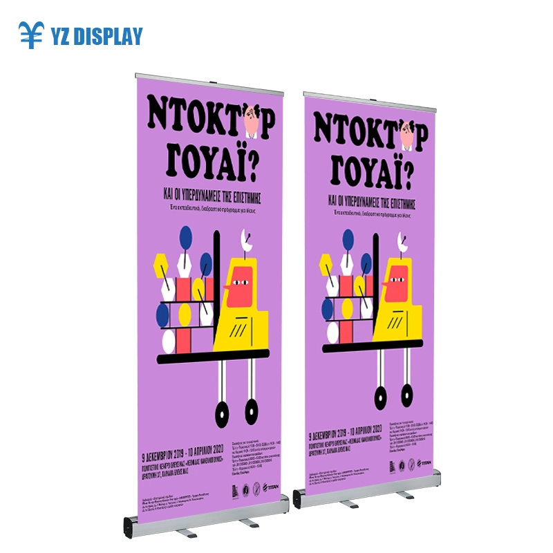 High quality/High cost performance  Wide Base Plastic Steel Display Roll up Banner Stand