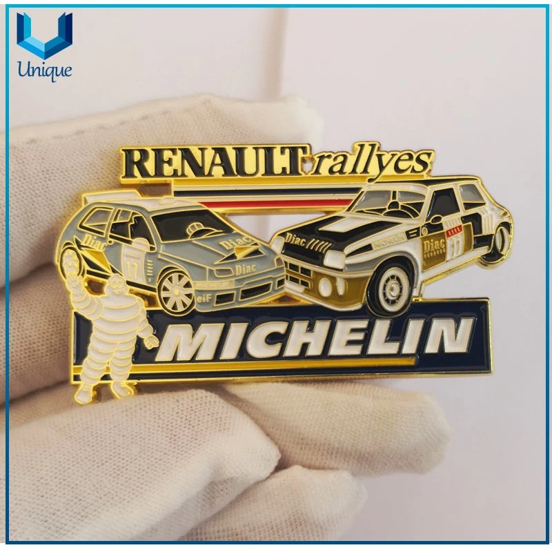 Free Sample Fashion Racing Car Club Metal Brooch, Custom Design Metal Emblem Lapel Pin