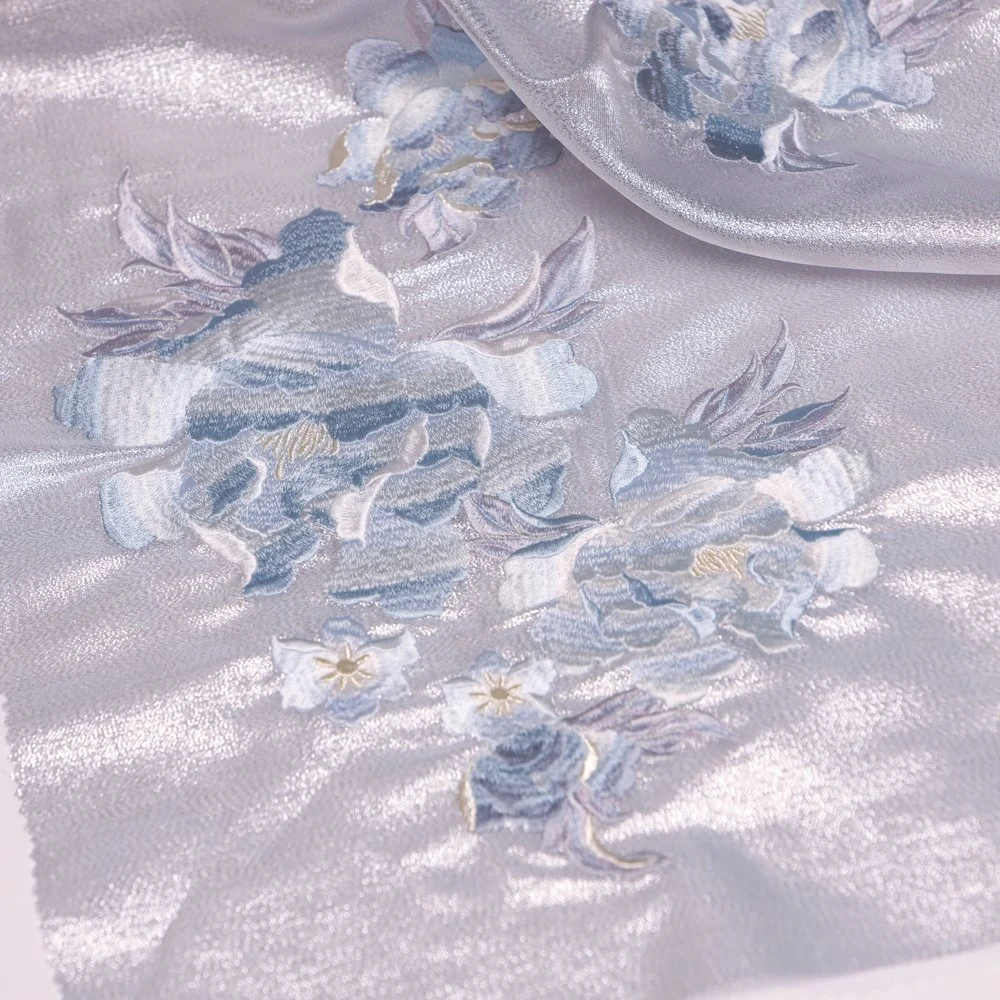 Heißer Verkauf DIY handgemachte Hochzeit 3D Blume bestickt Organza Spitze Stoff für Kleid Nähbedarf Craftspopular