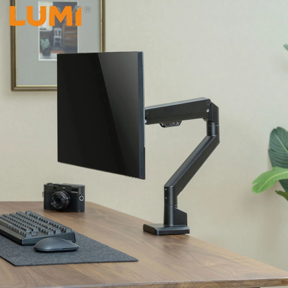 OEM LUMI Ergonomic Desktop Computer Stand Full Motion Aluminum Single Monitor Arm