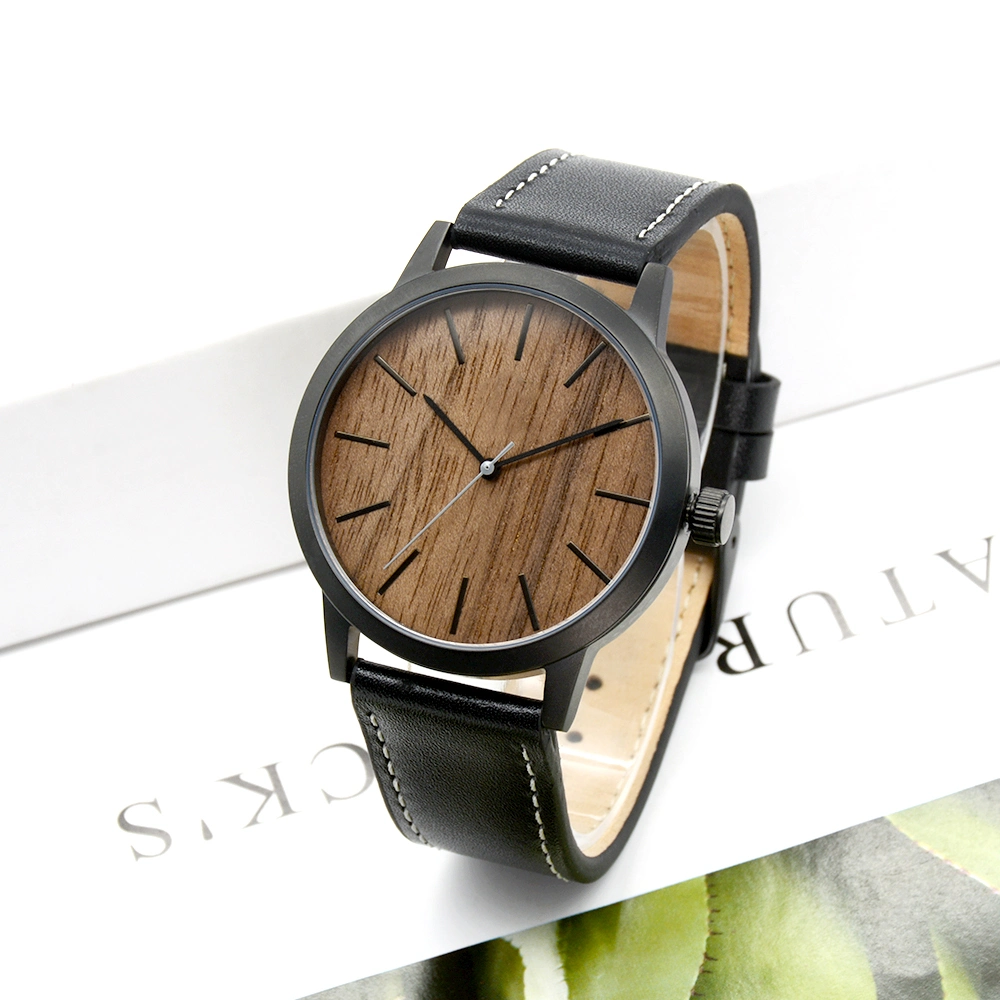 Bewell Latest Fashion Gift Hot Sale Stainless Steel Genuine Leather Japanese Movement Man Wrist Wood Watch