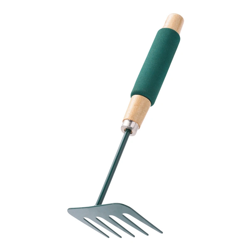 Multifunctional Household Gardening Tool Planting Wooden Handle Mini Customized Garden Rake Tool Set