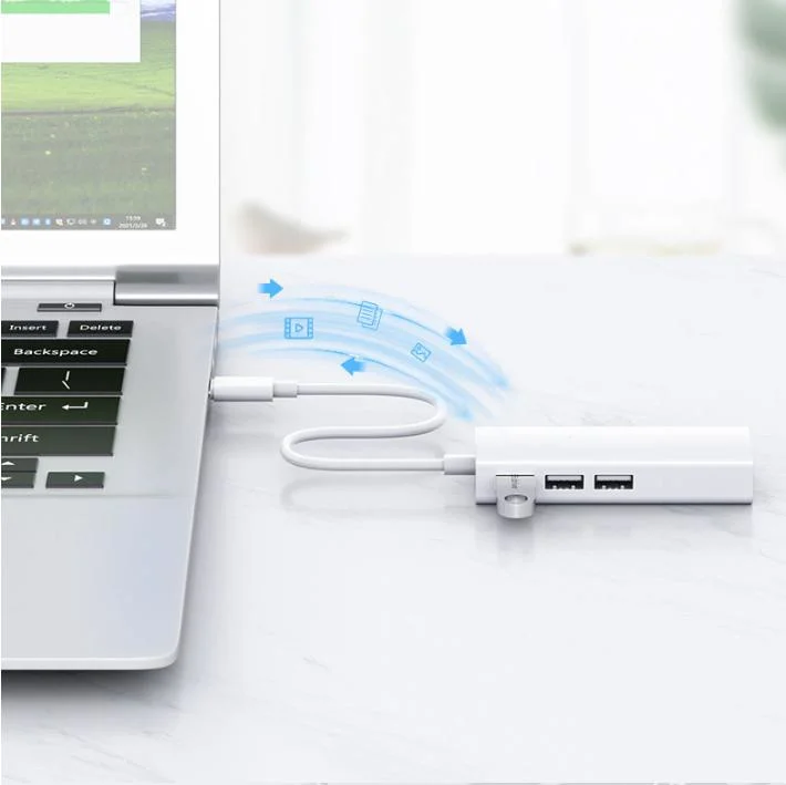 USB2.0 a a RJ45 e USB2.0 3 Ports Hub