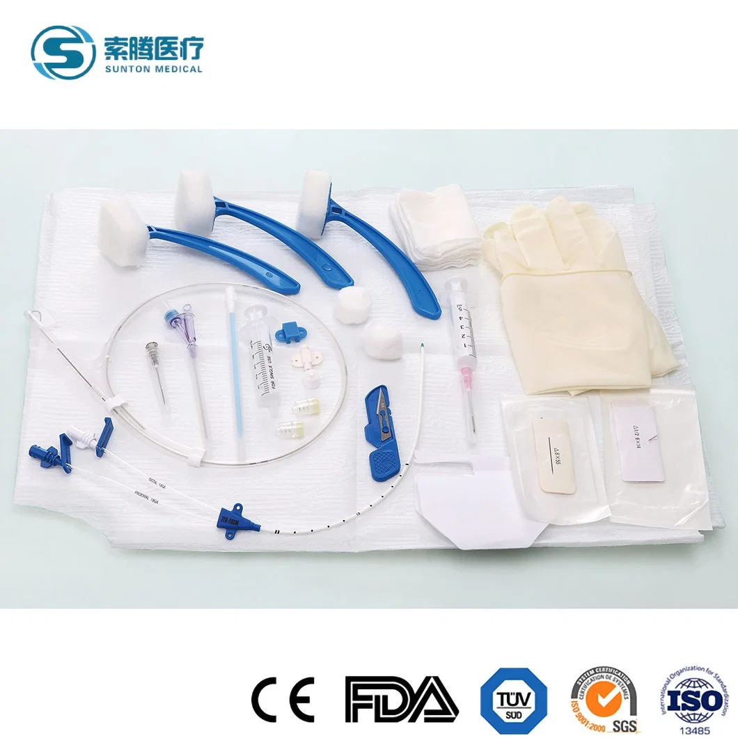 Kit CVC de Cateter venoso central da Sunton Medical China Single de alta qualidade Lumen/Duplo lúmen/Triplo lúmen/4 fabricantes de kits de Cateter venoso central para 4 lúmenes