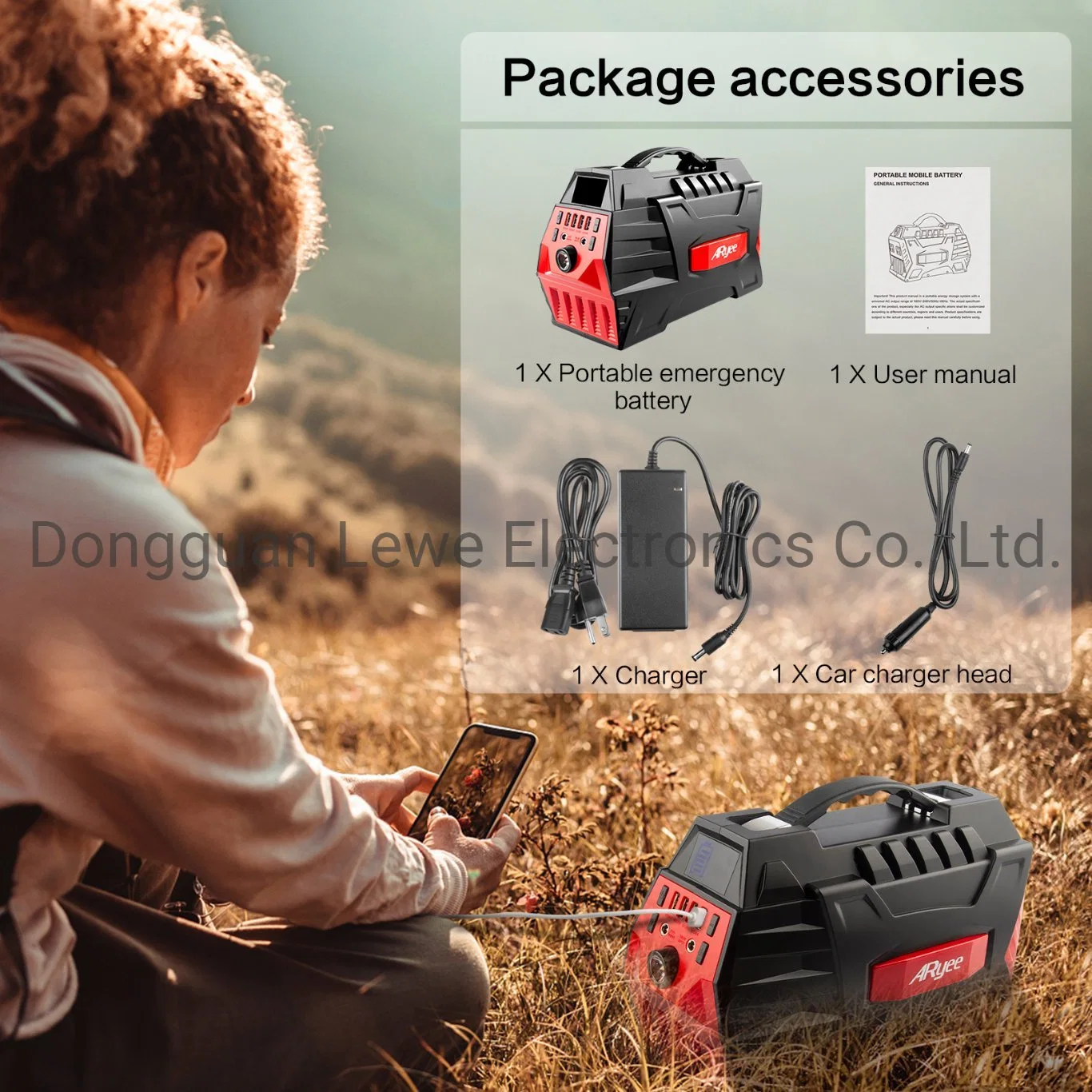 Portable Solar Power Station Lithium Ion Battery Portable Generator 500W for Outdoor Camping Fishing Home Backup Travel Adventure Medical Rescue Loudspear