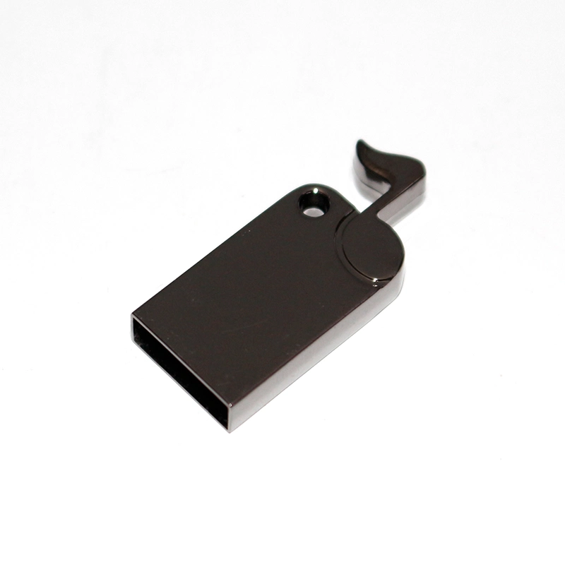 Mini Music Metal USB Flash Drive Gun Color Customized Logo Portable Pen Drive Can Lanyard USB Flash Memory USB Disk