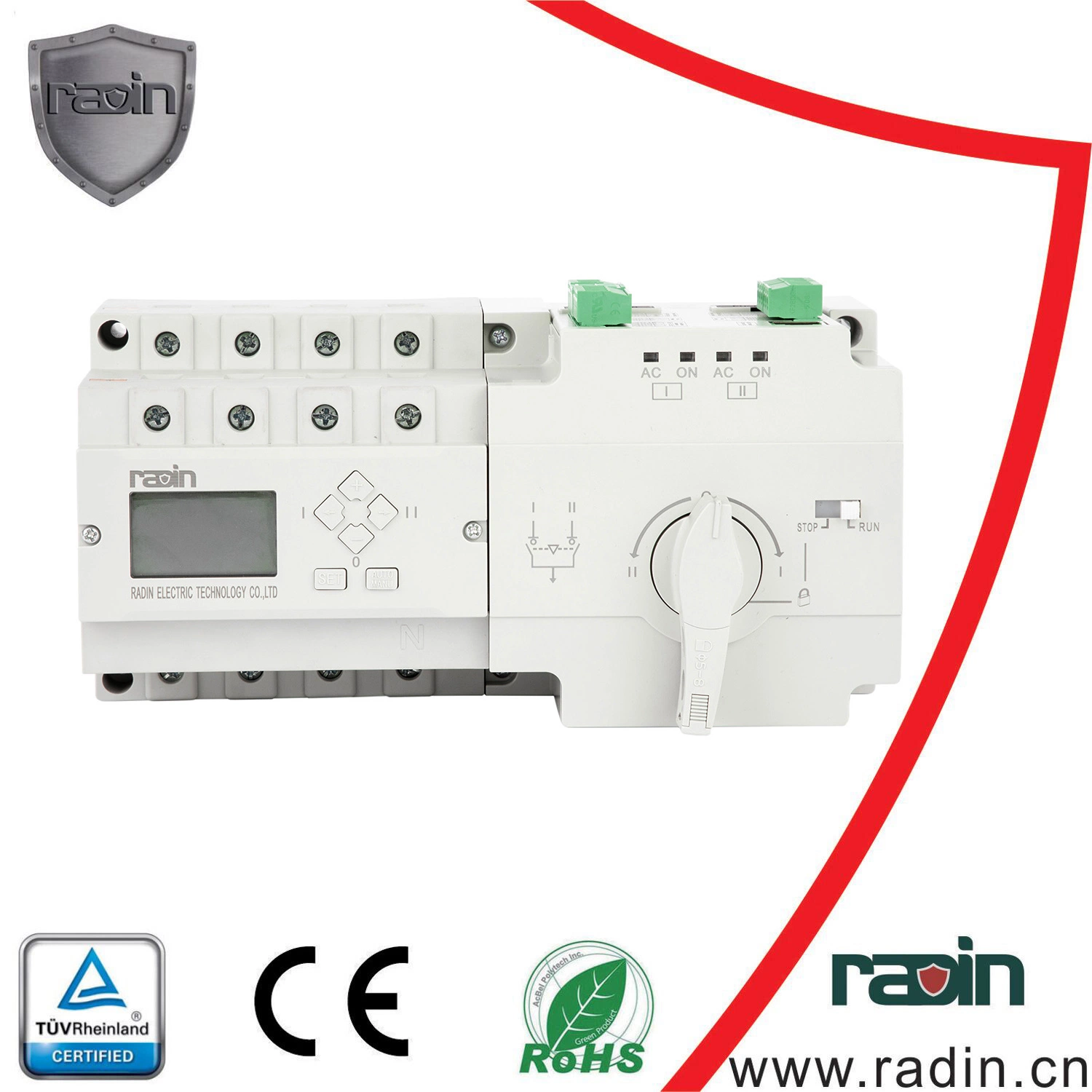 Tiempo de transferencia inteligente ajustable Interruptor de transferencia automática