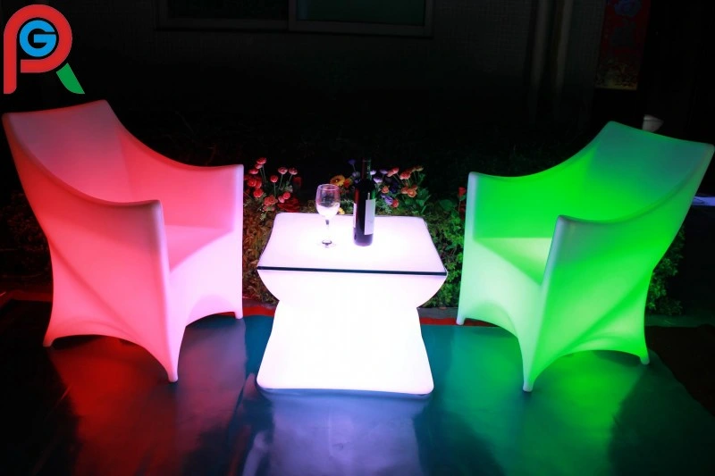 Rigeba Disco DJ Battery Rechargeable Colored Plastic LED Light Illuminated LED Chair for Club