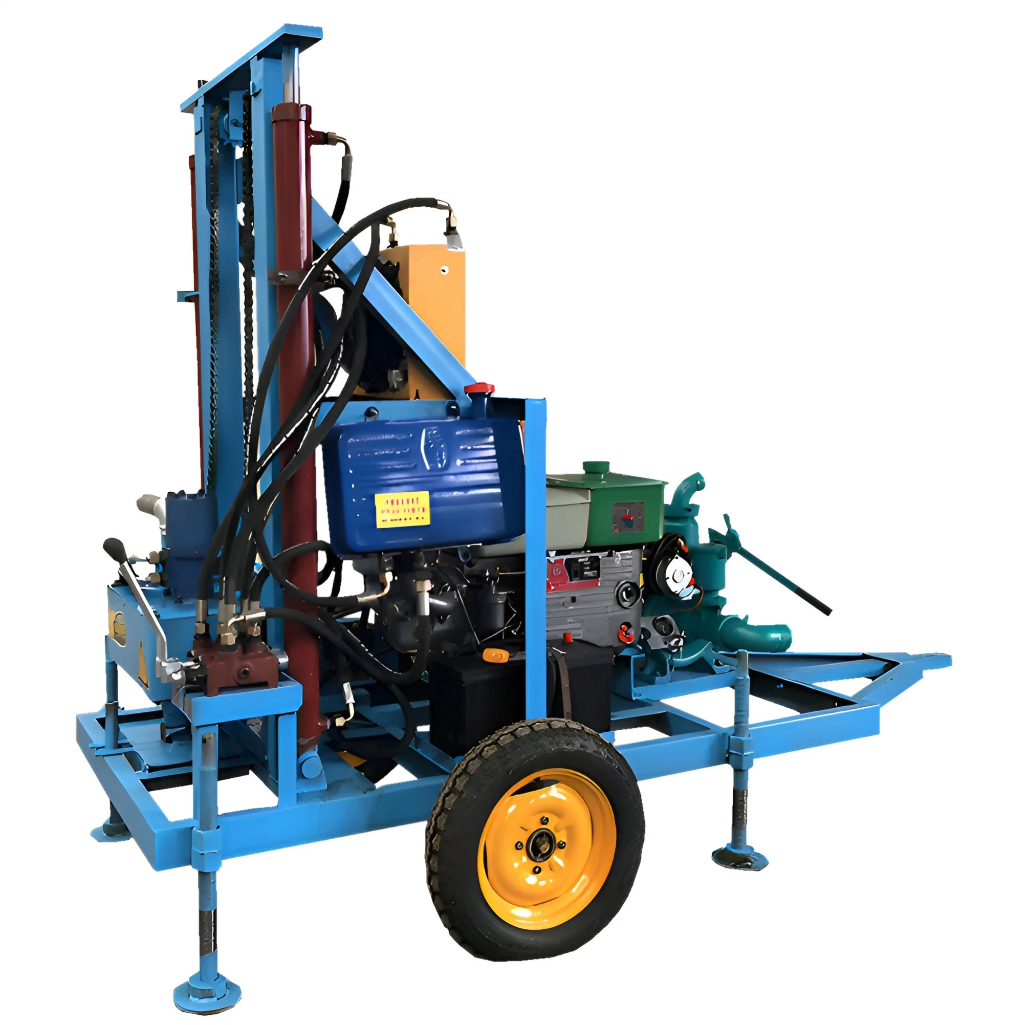 200m 28HP Diesel Hydraulic Small Portable Water Well Drilling Rigs for Sale