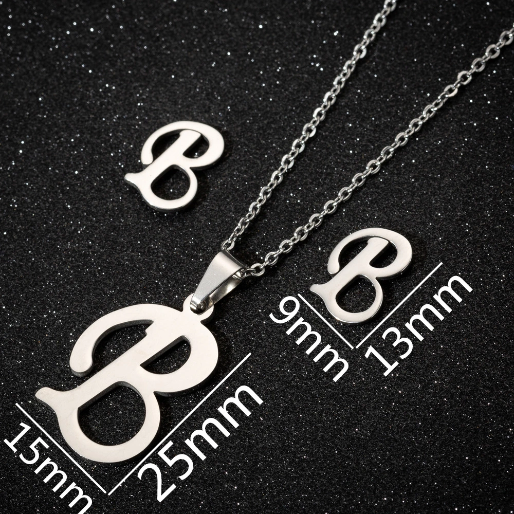 Wholesale/Supplier Fashion Women Gold Plated Stainless Steel Pendant Letter Necklace