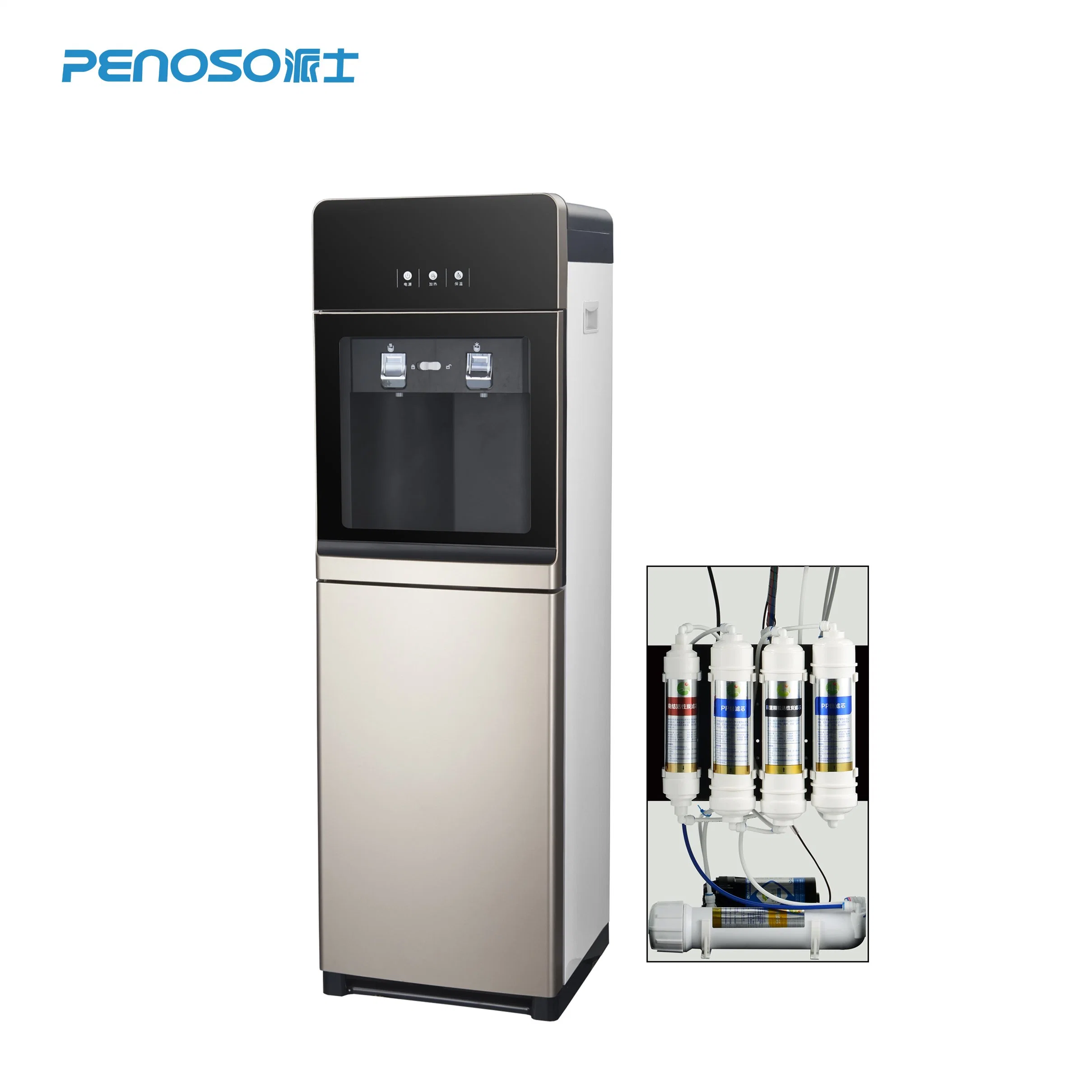 Golden New Floor Type Compressor Cooling Hot and Cold Water Dispenser/Filter/with Storage Cabinet