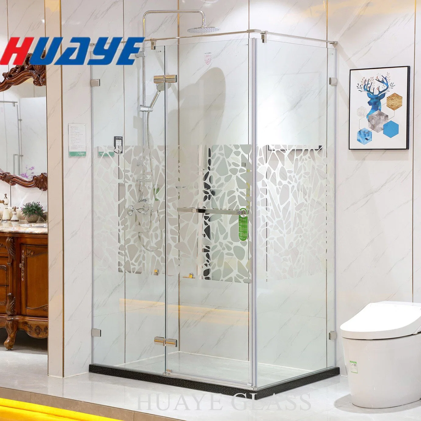 6mm 8mm 10mm 12mm Clear Tempered Shower Glass Factory ANSI