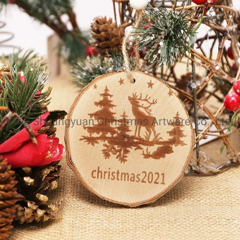 2021 New Design High Sales Christmas Hanging Wooden for Holiday Wedding Party Decoration Supplies Hook Ornament Craft Gifts