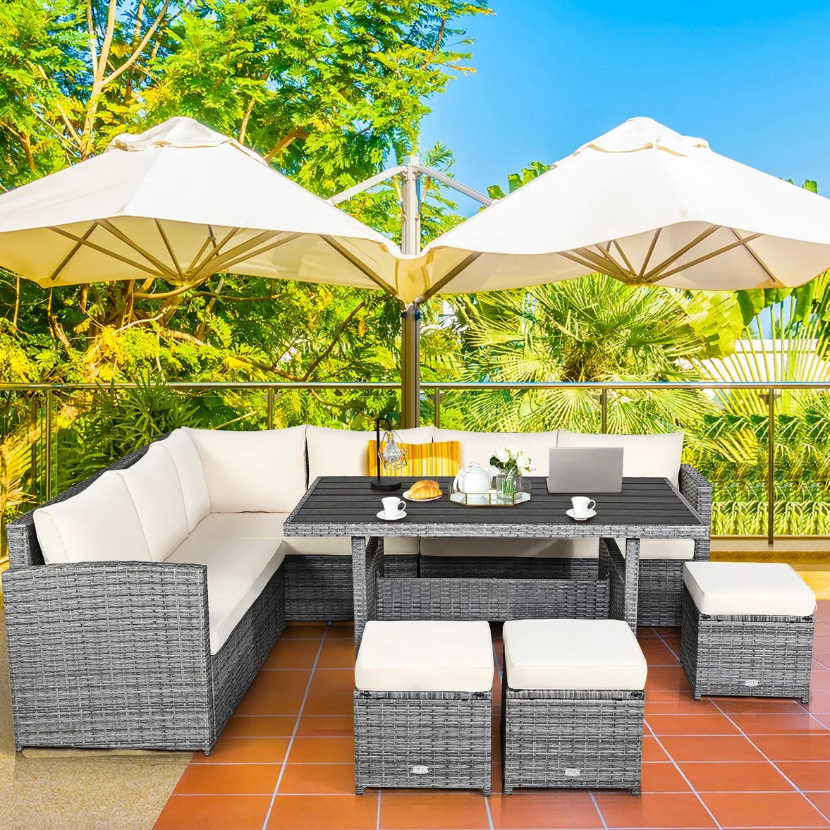 Patio Furniture Rattan Outdoor Dining Set