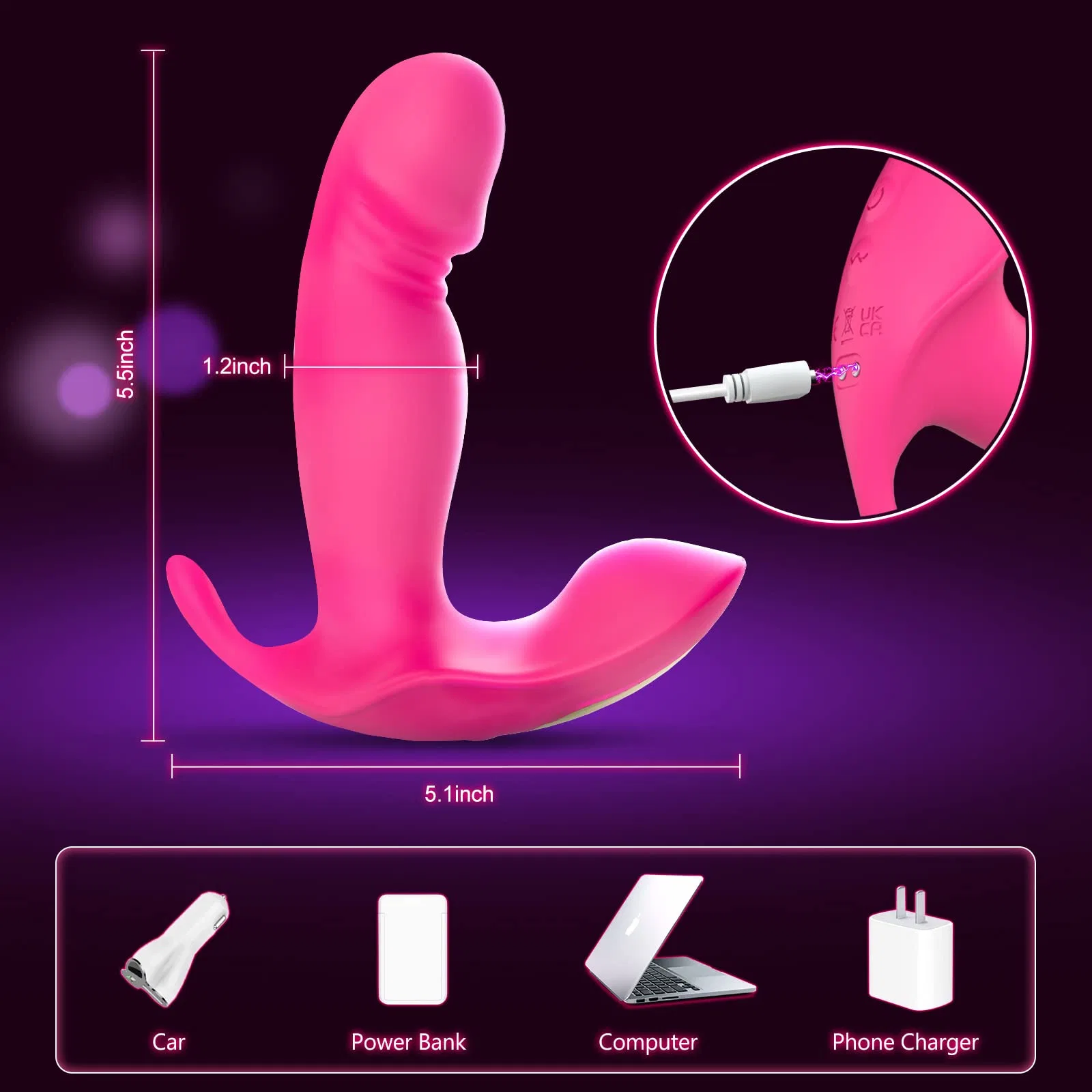 Wearable G Spot Dildo Vibrators Adult Sex Toys APP Remote Control Panty Clit Mini Vibrator with 10 Quickly Wiggling & Vibrating Modes for Women