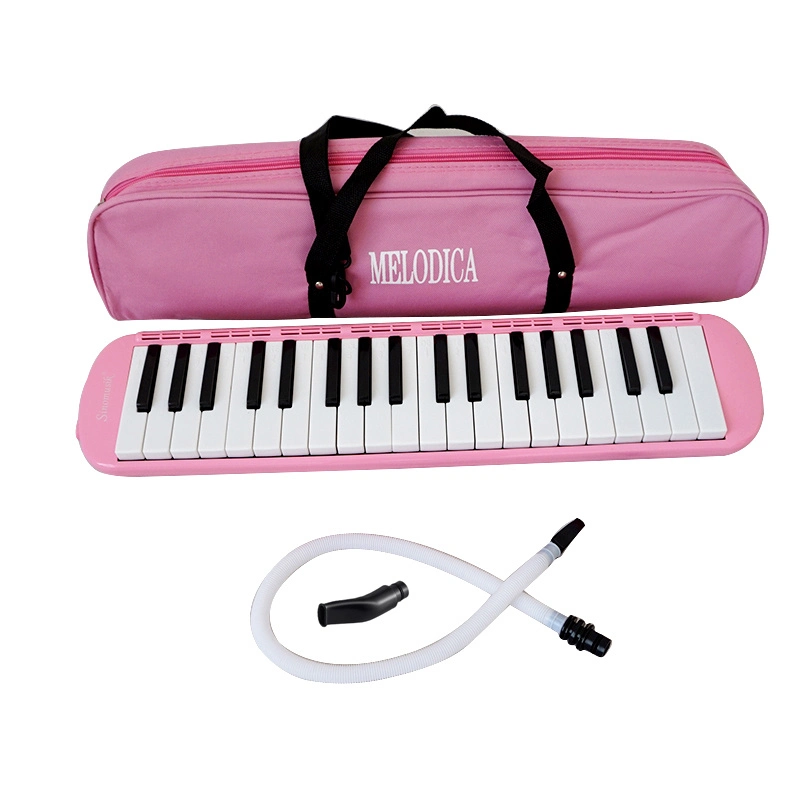 Aiersi Brand Pink Colour 37 Key Piano Style Melodica with Tube Bag for Sale