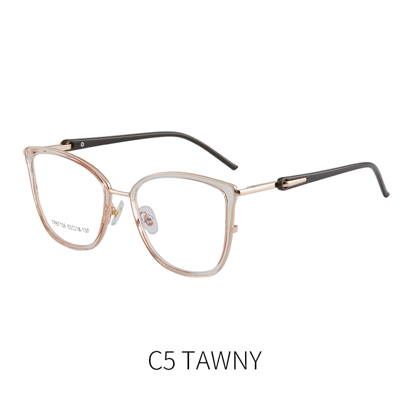 New arrival Fashion TR90 verres cadres chat Eye forme bleu Monture de lunettes optiques à blocage de lumière