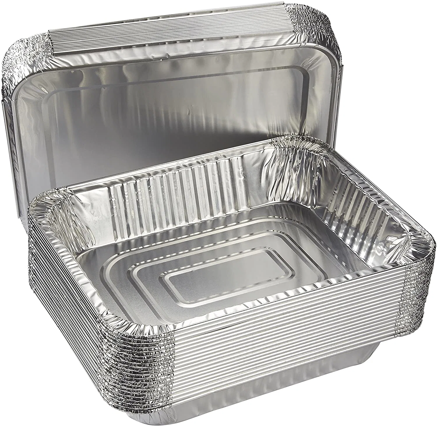 Half Size Foil Pans with Lids 25pack 50pack Disposable Rectangle Round Aluminum Foil Food Containers Trays