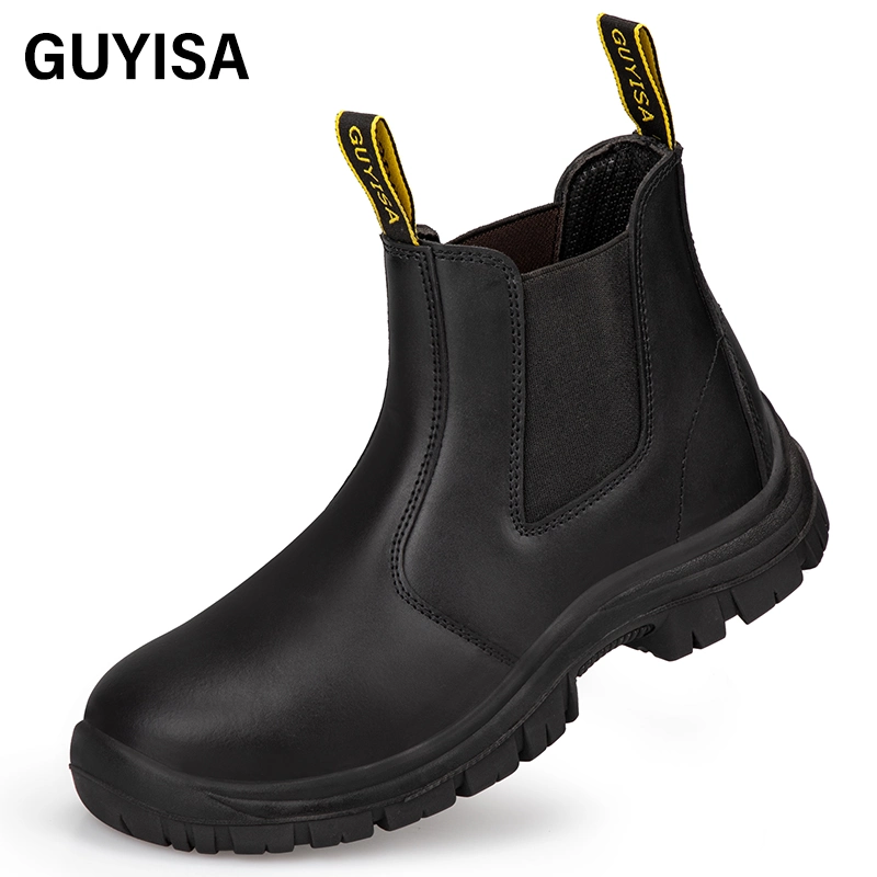 Guyisa Industrial Safety Boots Professional S1 Anti-Static Waterproof Cow Leather Steel Toe Safety Boots