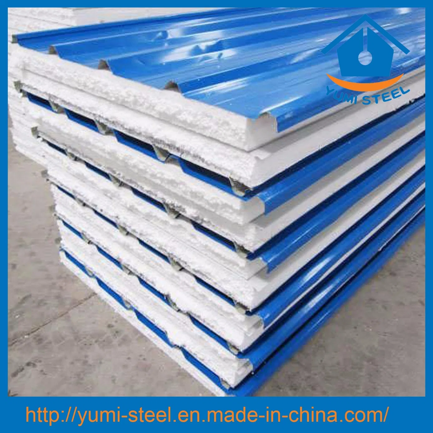 Color Steel EPS Foam Insulation Roof/Wall Metal Sandwich Panels