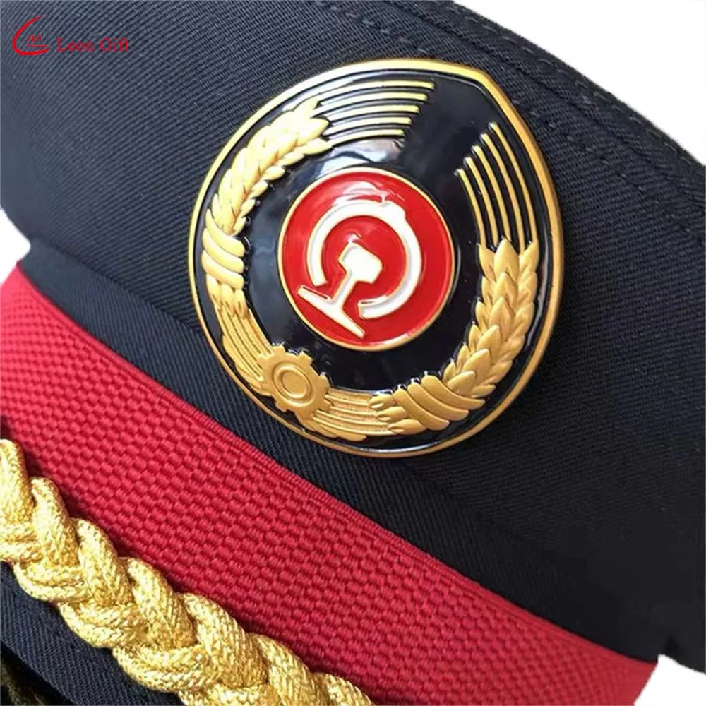 Hat Factory Wholesale/Supplier Custom Logo Design Security Aviation Railroad Pilot Captain Uniform Big Cap