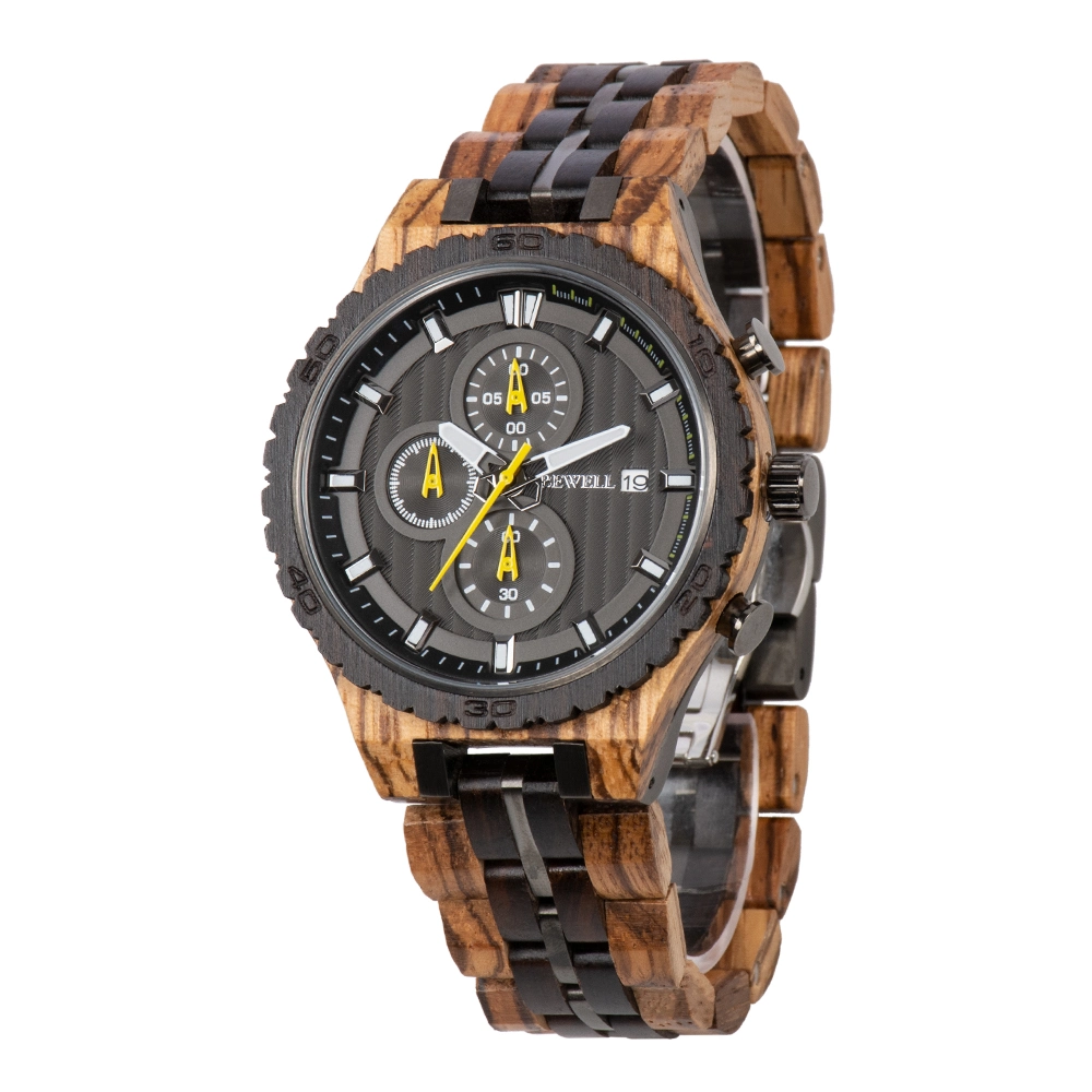 Wood Watch Factory Wholesale/Supplier Natural Wood Mix Stainless Steel Men Watch Luxury