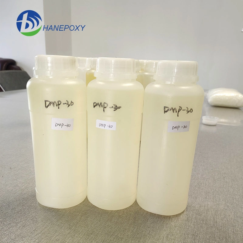 مسرع Epoxy السائل الكهرماني DMP-30 مستخدم على نطاق واسع في الحقول من الطلاء المضاد للتآكل الذي يصبّ حماية الخرسانة الأرضية