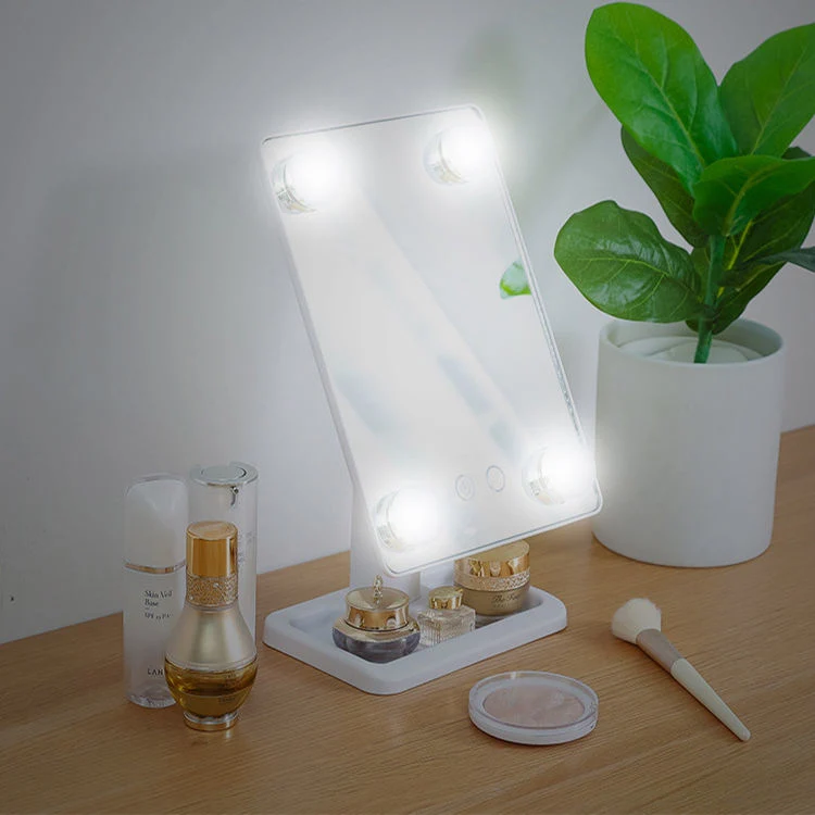 Espejo de vanidad LED de tres tonos con lámpara de escritorio de relleno de luz Espejo de tocador de regalo de alta definición de la fábrica de espejo de belleza al por mayor