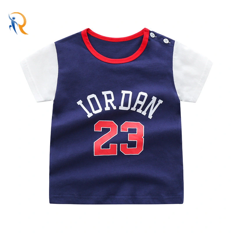 Children Short-Sleeved T-Shirts Pure Cotton Boys Sports Tops Boys Sports Vests Thin Summer Letter Printing T-Shirt Jkt-439