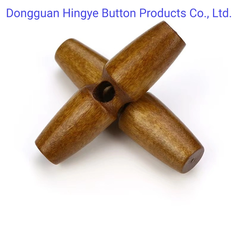 Wood Button Natural Real Wooden Toggle Button for Garment Accessories