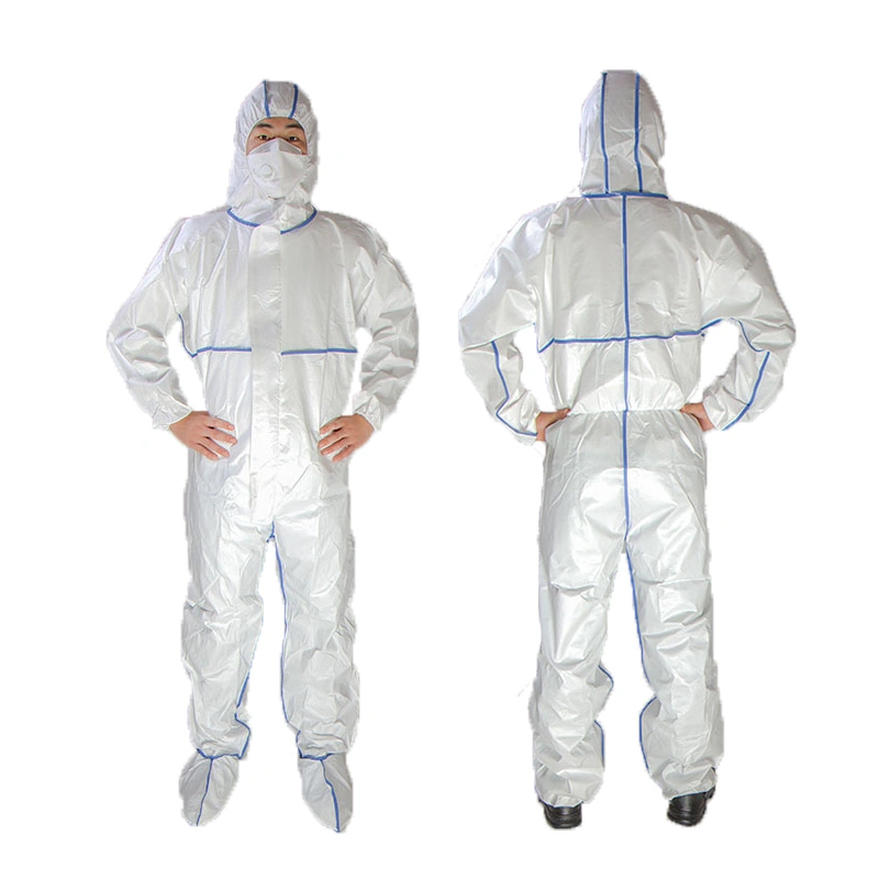 Disposable CE Cat III Type 3b/4b/5b/6b Medical Protective Clothing Coverall PPE Isolation for Hospital Safety Protection Suit