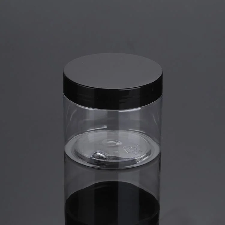 Cosmetics Storage Container 250ml 380ml Smooth Solid Color Pet Plastic Jar with Plastic Screw Cap