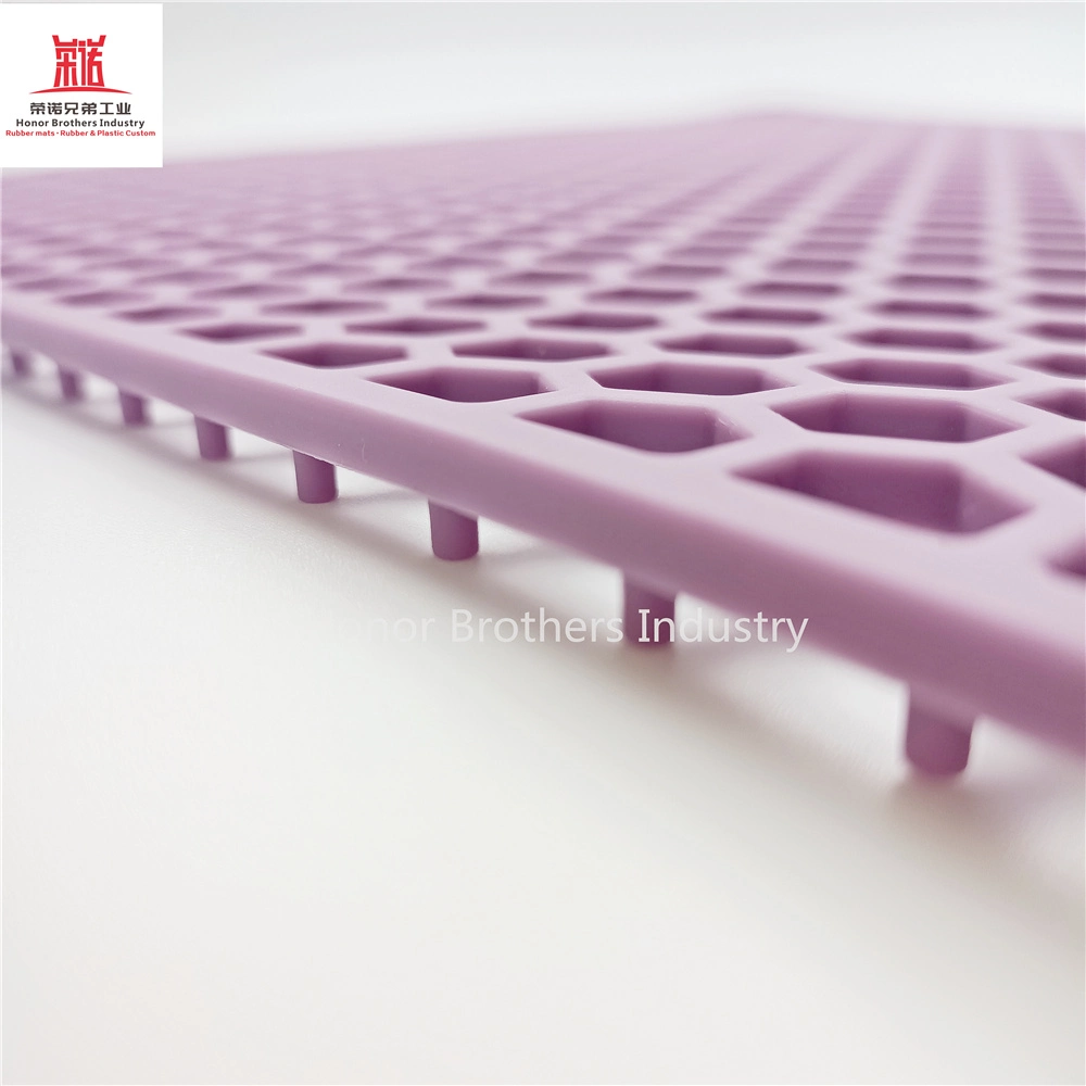 Table Top Insulation Kitchenware Anti-Slip Silicone Rubber Drainage Mat, Purple