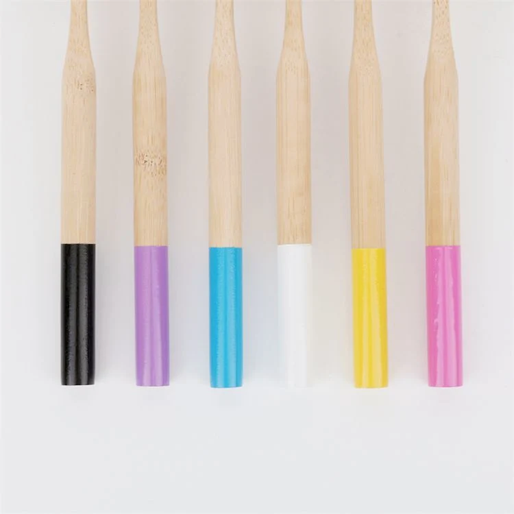 Bamboo Toothbrushes Pack of 5 Organic Ecofriendly Medium Soft Bristles for Natural Dental Care Plastic Free Wooden Handle Vegan Multicolored