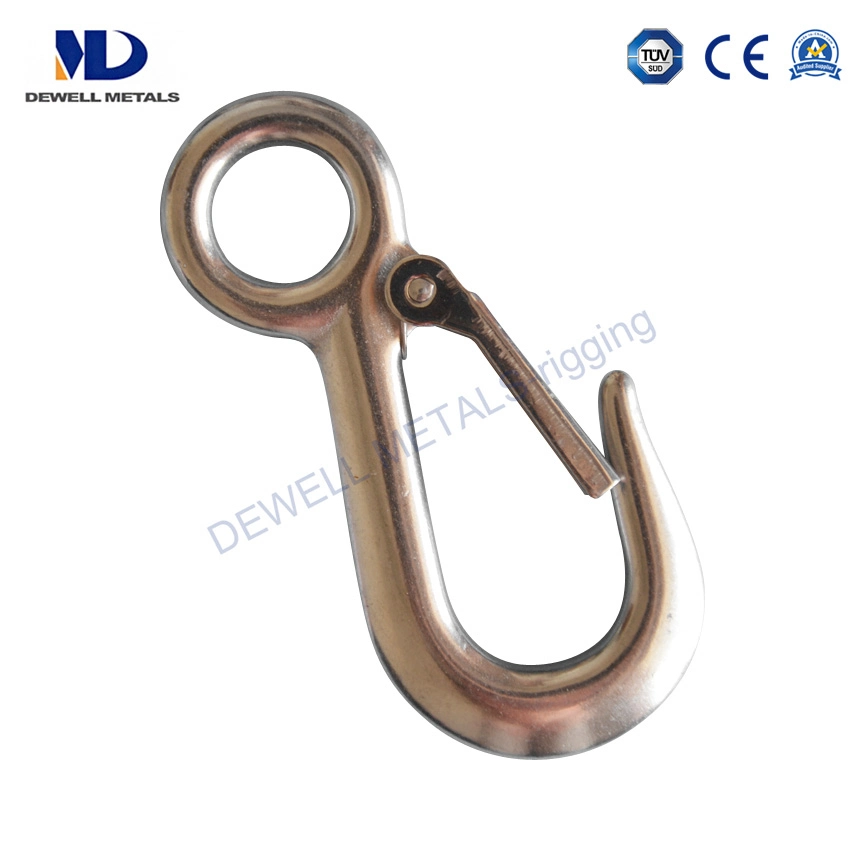 Marine Hardware Surface Polished Forged Stainless Steel Eye Slip Hook with Latch