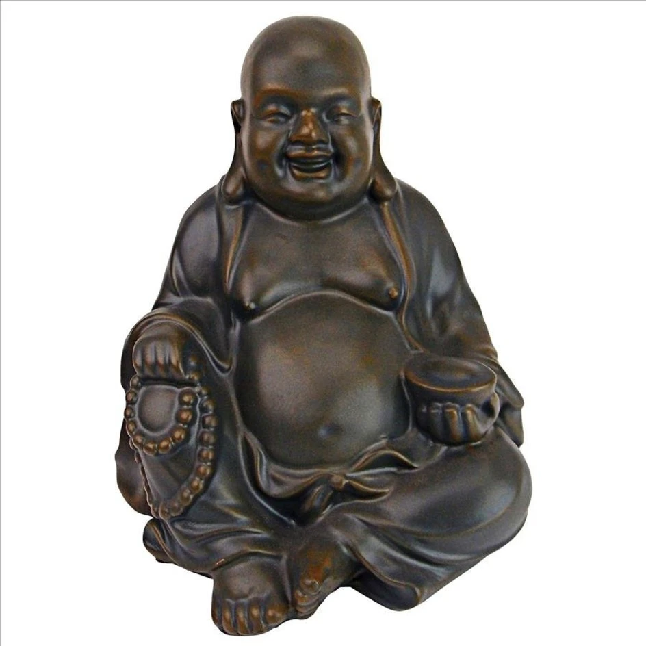 Esculturas artesanales de resina Atistic moderna estatua Laughing Buddha Bonze estatua