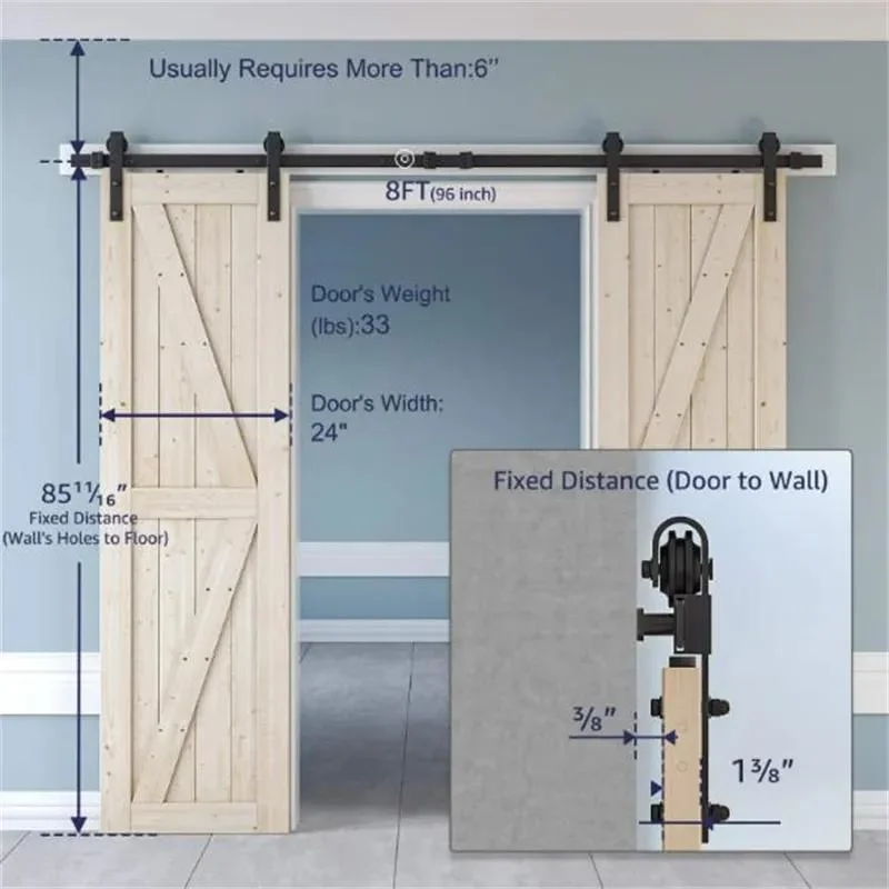 American Barn Door Rail Removable Wooden Door Hardware Accessories