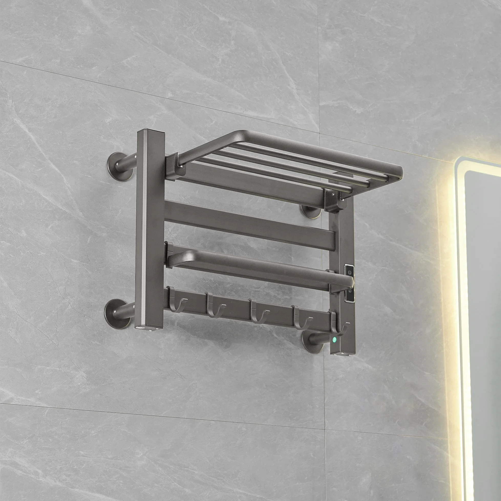 Gunmetal Towel Warmer Rack Wall Mounted Electric Towel Warmer for Bath