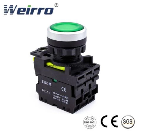 Push Button Switch La155 Wl155 La115 Push Button Switch 22mm Plastic Green LED Indicator Button Switch with LED