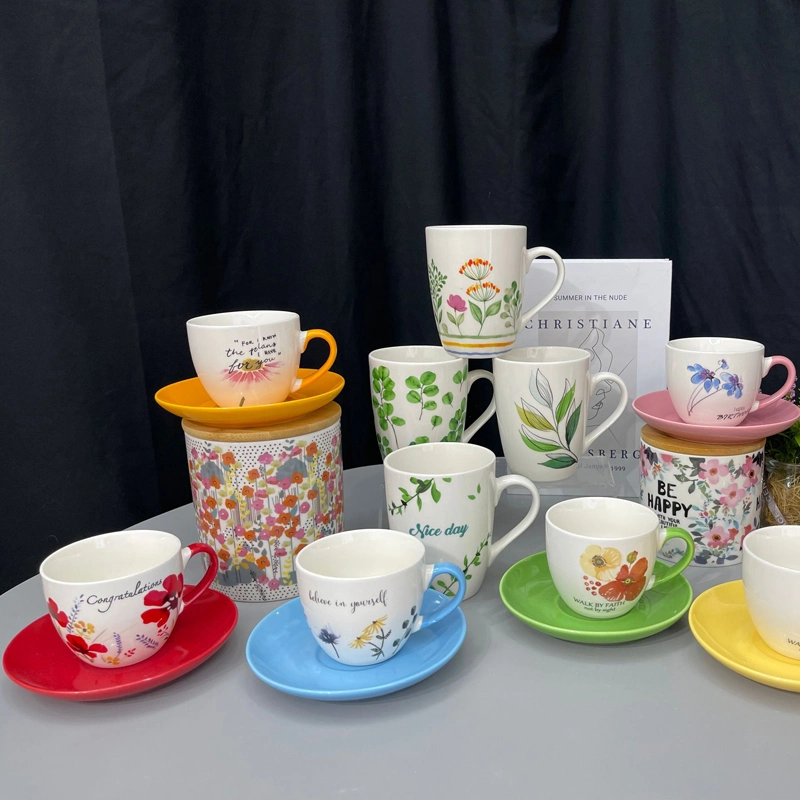 Spring Coffee Set, Tea Cup Set for Office and Home