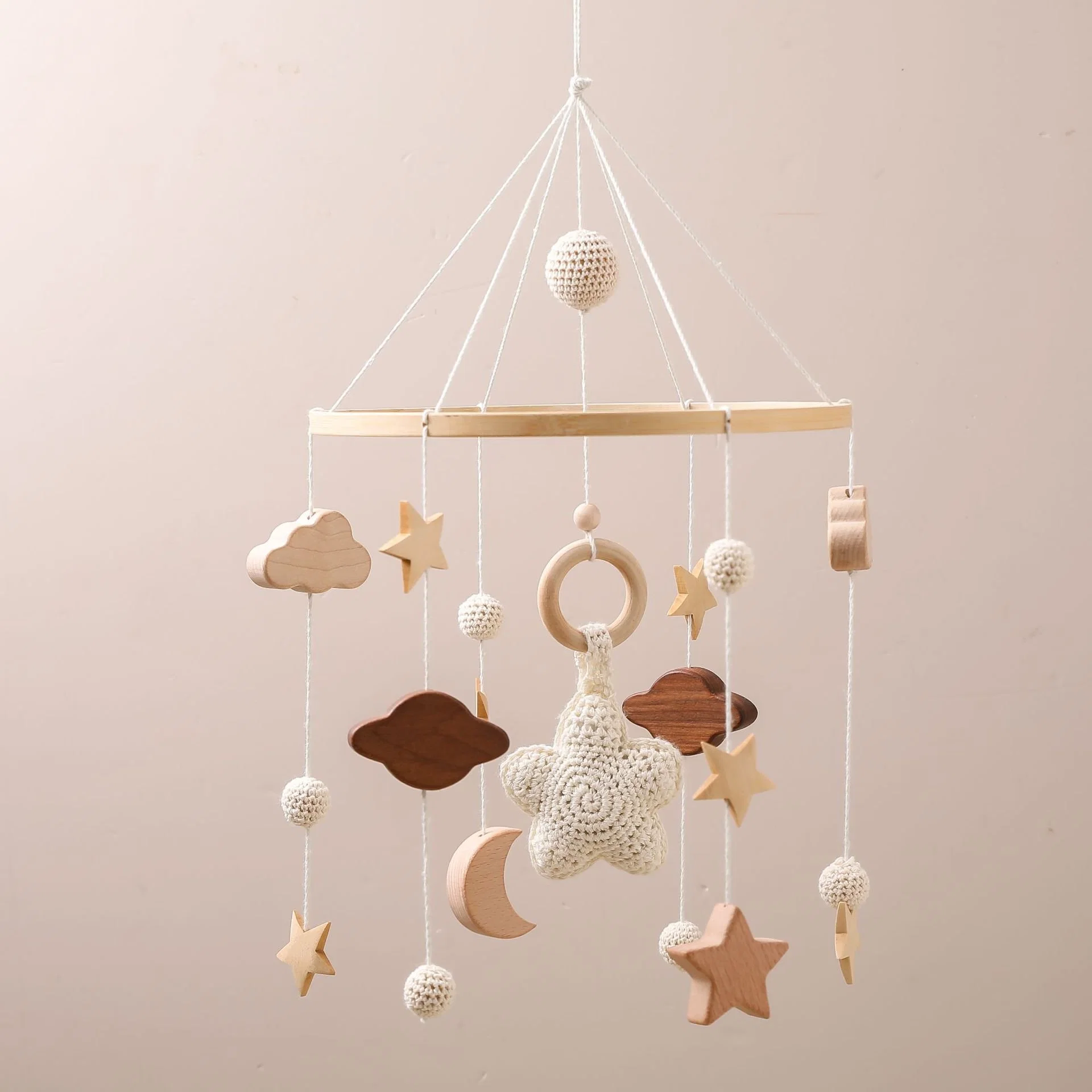 Wooden Baby Infant Crib Starfield Hanging Toy Wind Chime Bed Bell