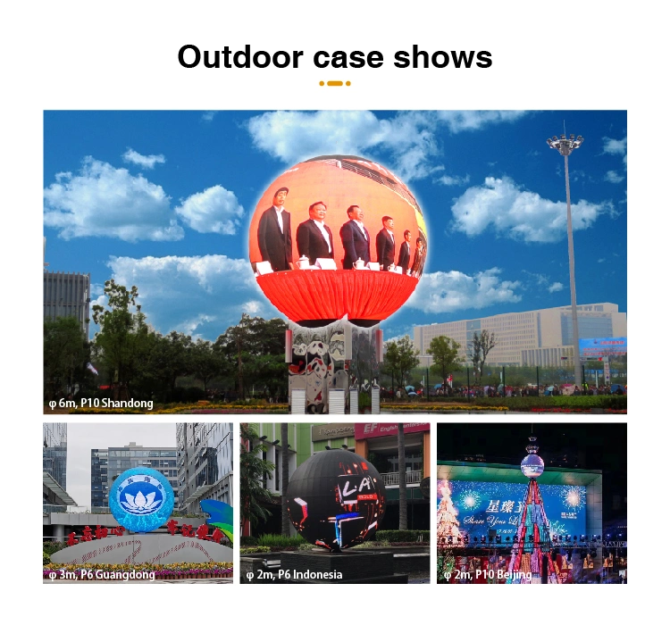 Indoor Outdoor Customized Ball LED Screen P1.8 P2 P6 P10 Sphere LED Display Diameter 1m 2m for Airport