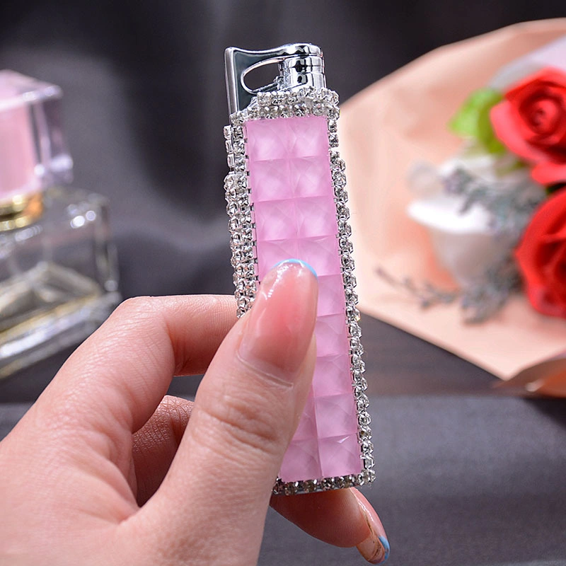 Al por mayor Bling Crystal USB carga Doble cara Diamond encendedor a prueba de viento sin inflamación Cigarro electrónico Cigarete no Gas eléctrico Lighters