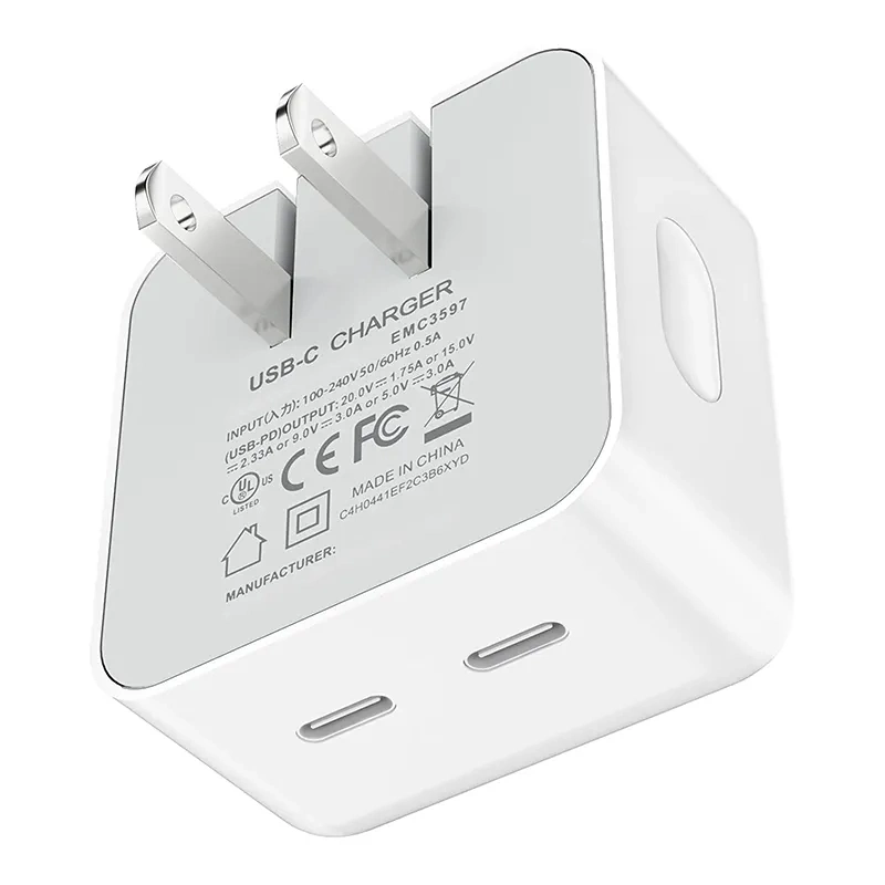 Chinese Manufacturer 35W Cell Phone USB Charger 30W 40W USB C Pd Fast Charging Chargers Us UK EU Plug USB Wall Charger