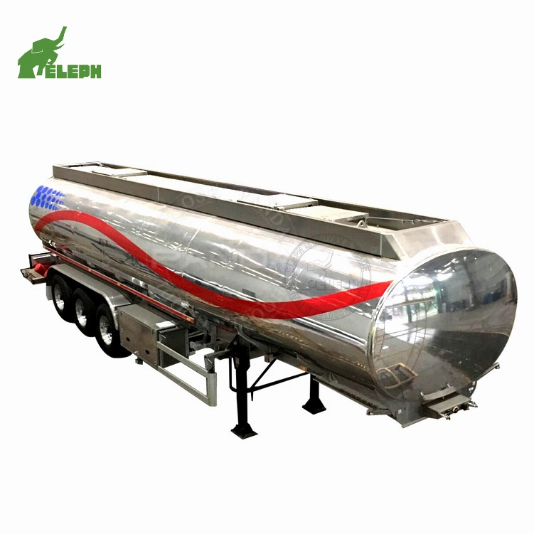 3 Axles Transport Liquid Fuel Oil Truck Semi Tanker Trailer Stainless Steel Tank