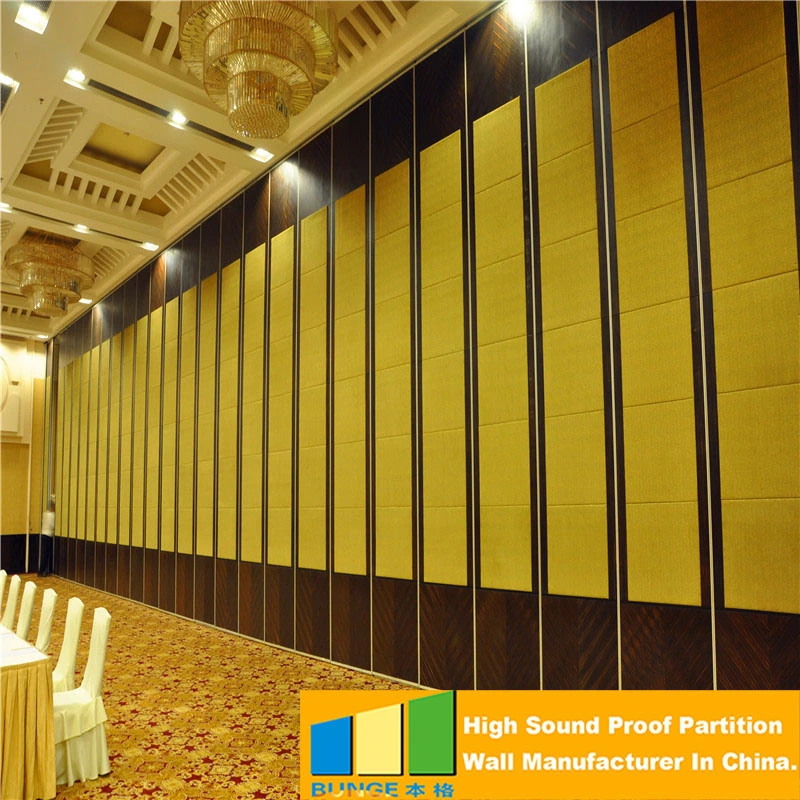 Aluminium Frame MDF Fabric Sliding Folding Wooden Walls Banquet Hall Soundproof Movable Partition for Restaurants