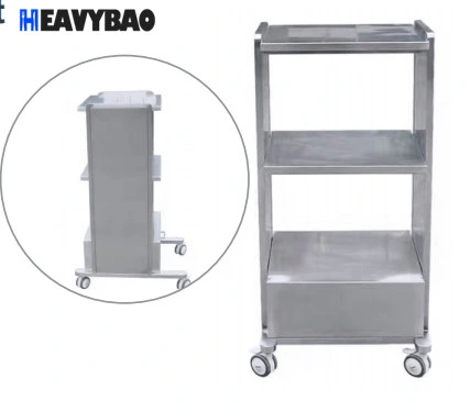 Heavybao Multi-Layer Equipment Load-Bearing Cart Pet Hospital Clinic Trolley Medical Dental Cart with Socket