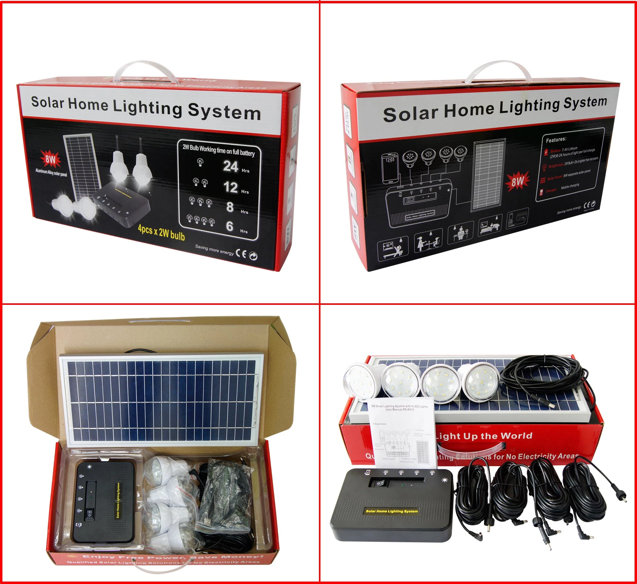 Passed Lighting Global Verasol Certification portable off-Grid Solar Energy Home Lighting Systemkit, with Easy Replace Battery and Meet Un Project Requirement.